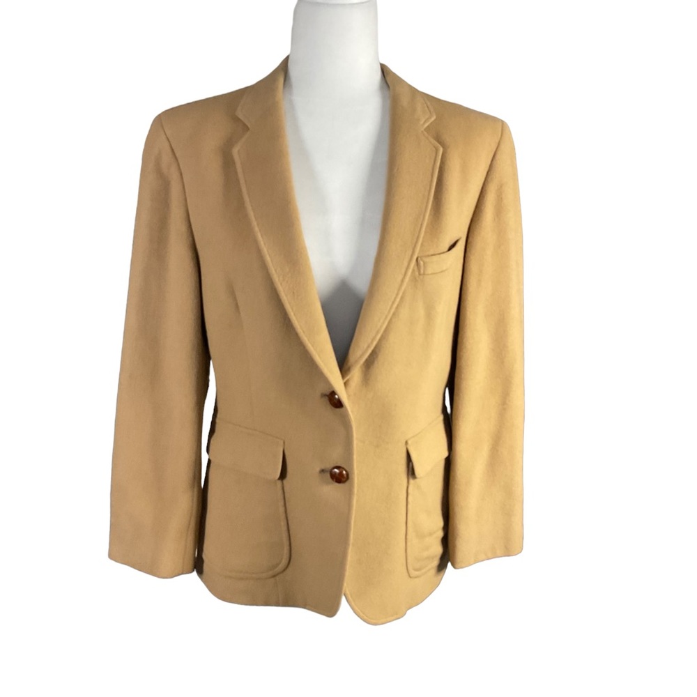 Camel Hair Women’s Tan Two Button Flap Pocket Blazer Size 6/8